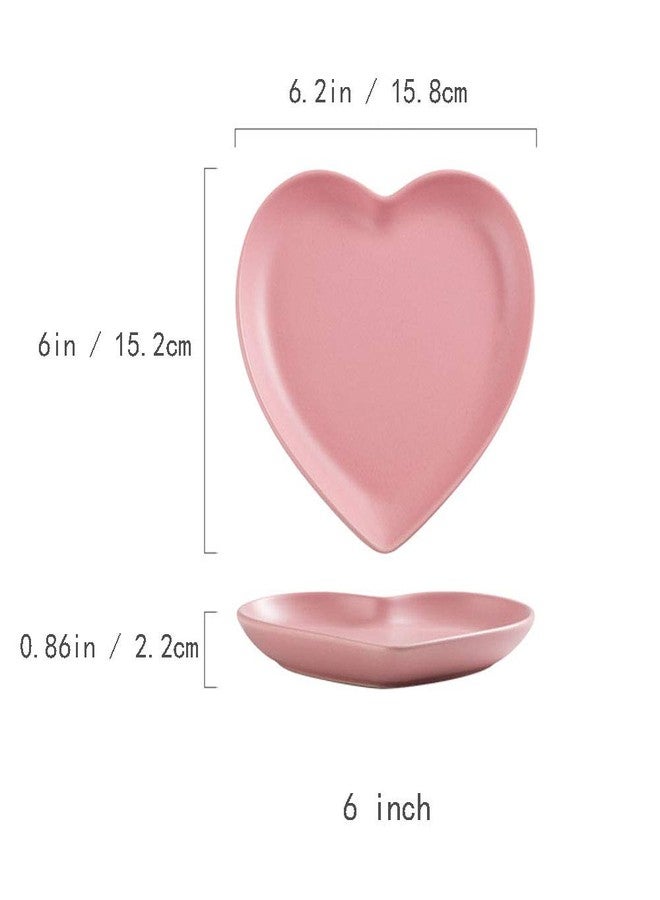 FUYU 2pcs Colorful Matte Heart Shaped Ceramic Dinner Plate for Salad, Dessert, and Steak - Image 2